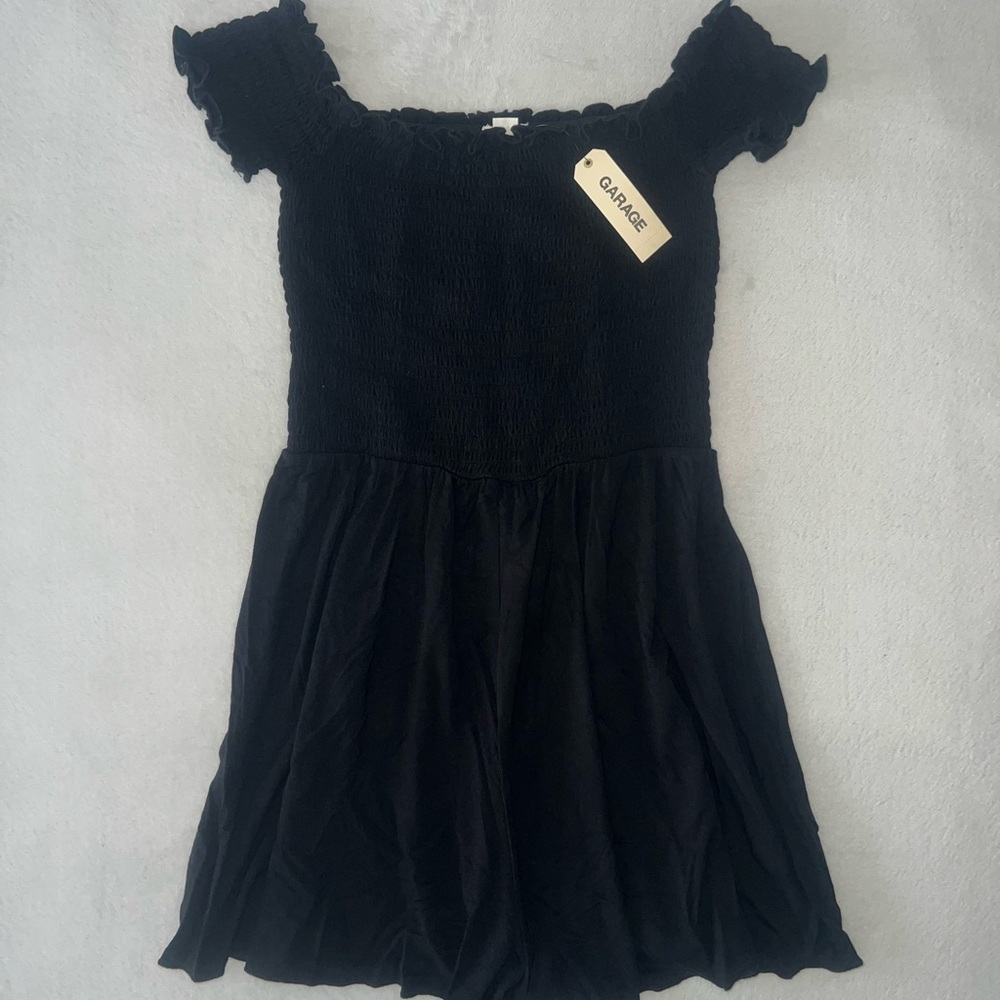 Garage Jet Black Off Shoulder Romper